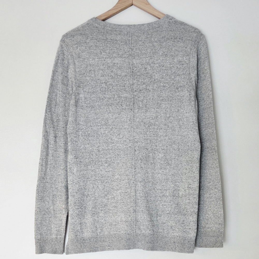 Rag & Bone Gray Cotton V Neck Sweater Womens Size Medium - Picture 2 of 8